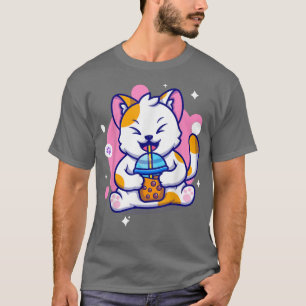 Camiseta Cat Boba Tea Bubble Tea Anime Kawaii Tee