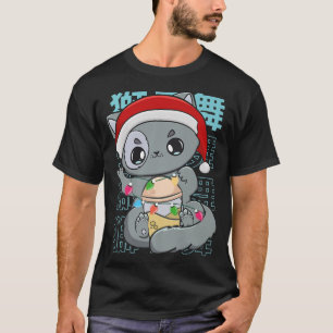 Camiseta Cat Boba Tea Bubble Tea Anime Kawaii Véspera de Na