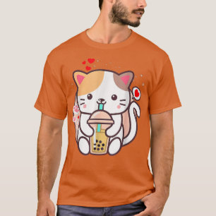 Camiseta Cat Boba Tea Bubble Tea Kawaii Anime Japanese Neko