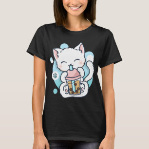 Camiseta Cat Boba Tea Bubble Tea Kawaii Anime Japanese Neko