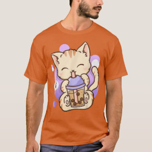 Camiseta Cat Boba Tea Bubble Tea Kawaii Anime Japanese Neko