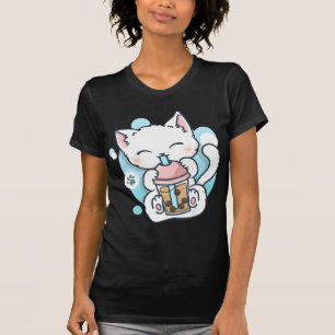 Camiseta Cat Boba Tea Bubble Tea Kawaii Anime Japanese Neko