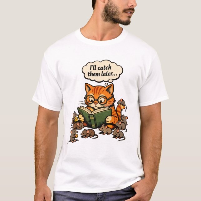 Camiseta cat book (Frente)
