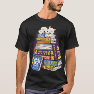Camiseta Cat Books Feline Library por Tobe Fonseca