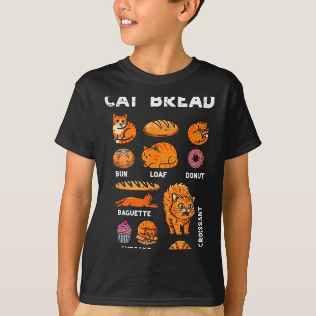 Camiseta Cat Bread Bun Loaf Cute Kitten Kitty Food Pun Wome (Frente)