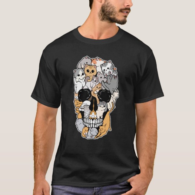 Camiseta Cat Breed Animal Skull Shape Animation Skull (Frente)