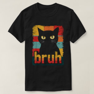 Camiseta Cat Bruh Meme Cats Engraçados Kitten Retro