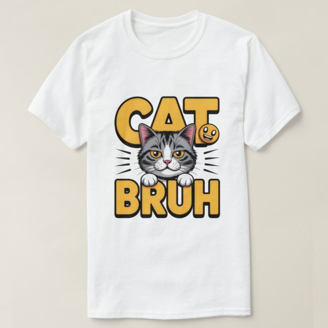 Camiseta Cat Bruh Meme Tee (Frente do Design)
