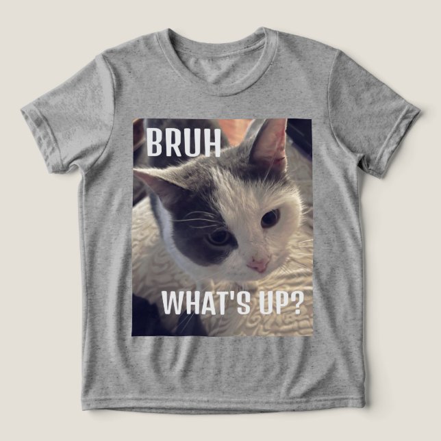 Camiseta Cat bruh, o que se passa? (Design frontal)