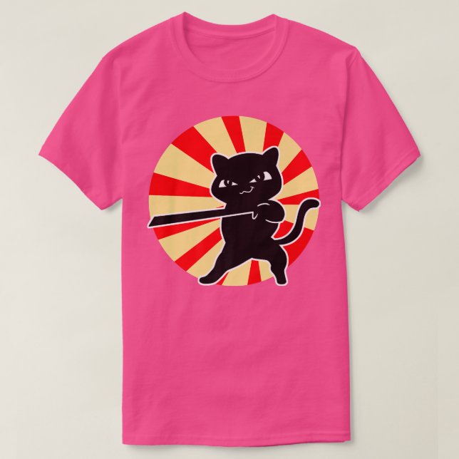 Camiseta Cat Bushido Ronin Japonês Samurai (2) (Frente do Design)