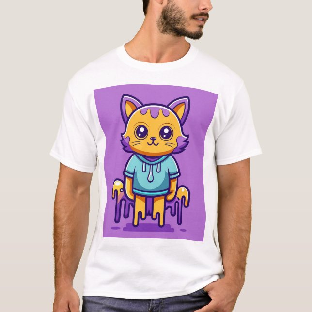 Camiseta cat cartoon (Frente)
