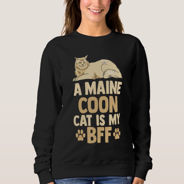 Camiseta Cat  Cat Mom Dad Retro A Maine Coon Cat Is My BFF (Frente)