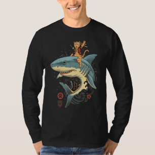 Camiseta Cat Catana Shark Japonês Cat Japão