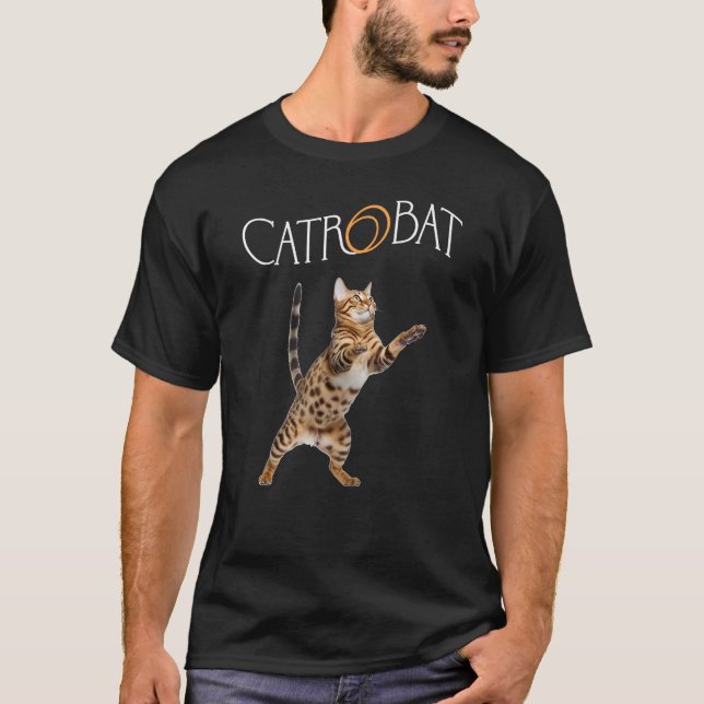 Camiseta Cat catrobat acrobat agile bengal somersault leap  (Frente)
