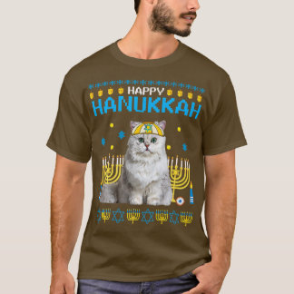 Camiseta Cat Chanukah Jewish Ugly Hanukkah Sweater Pajama