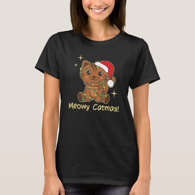 Camiseta Cat Christmas Animals Cute Cats Meowy Catmas 7 (Frente)