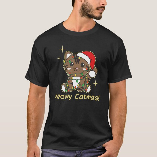 Camiseta Cat Christmas Animals Cute Cats Meowy Catmas 8 (Frente)