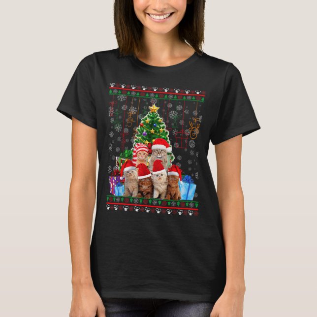 Camiseta Cat Christmas Funny Ugly Women Men Merry Gift  (Frente)