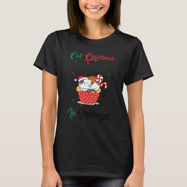 Camiseta Cat Christmas In September Xmas Kitten (Frente)