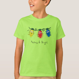 Camiseta Cat Christmas leves Engraçados e brilhantes T-Shir