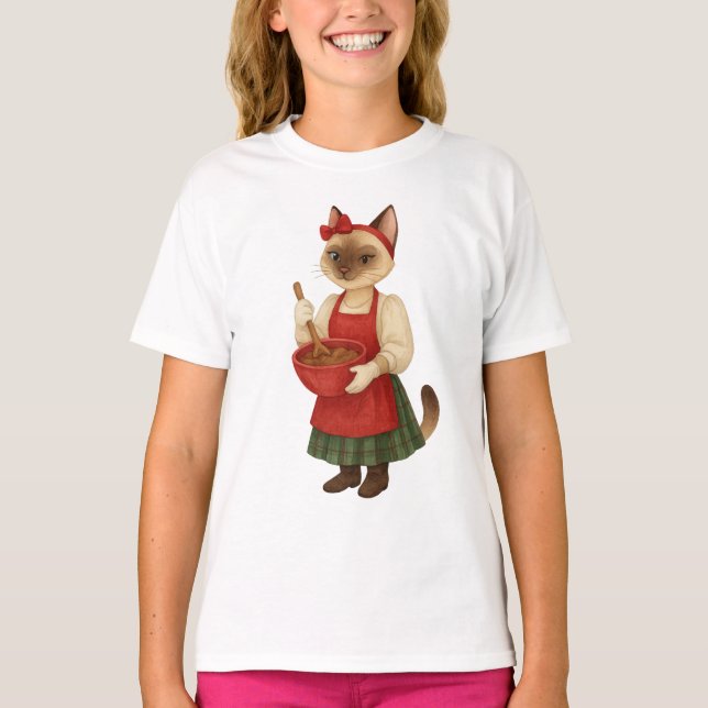 Camiseta Cat Christmas temático no Compro Bakery (Frente)