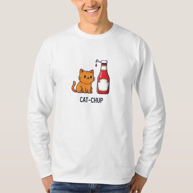 Camiseta Cat-Chup: Bigodes e Felicidade de Ketchup (Frente)