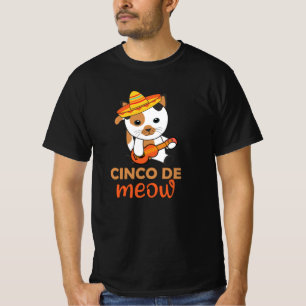 Camiseta Cat Cinco De Meow Cats Sombrero Mexicanos