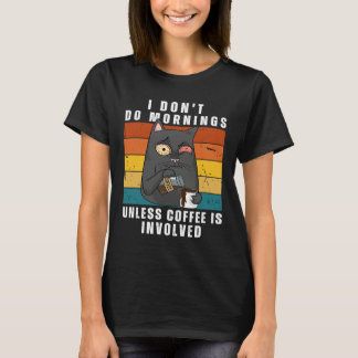 Camiseta Cat & Coffee Morning Mood for work and office