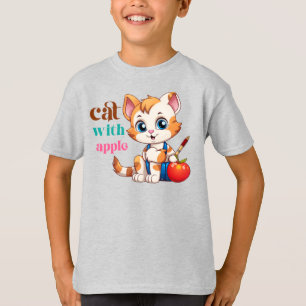 Camiseta Cat Com Apple-85242