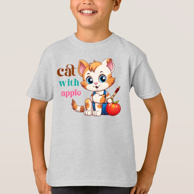 Camiseta Cat Com Apple-85242 (Frente)