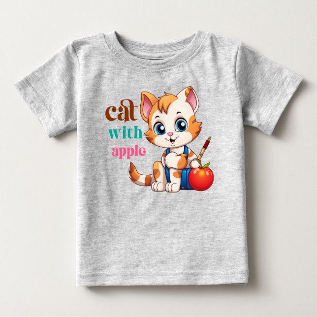 Camiseta Cat Com Apple-85242 (Frente)