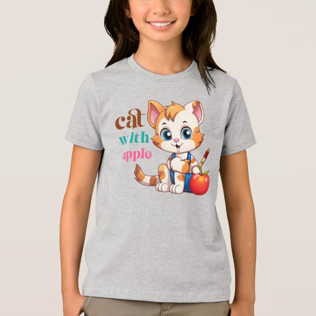 Camiseta Cat Com Apple-85242 (Frente)