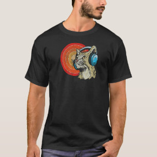 Camiseta Cat com Fones de ouvido Cat & Music Audiophile