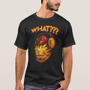 Camiseta Cat Com Fones de ouvido Gamer Cat Grooving Music D