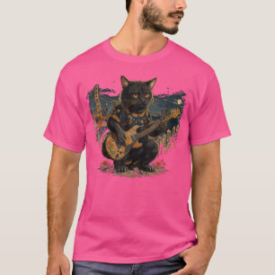 Camiseta Cat com ponte de portão de Ouro de violão - violão