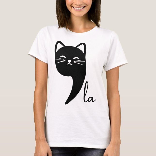 Camiseta Cat Comma La Kamala Harris Para O Presidente 2024; (Frente)