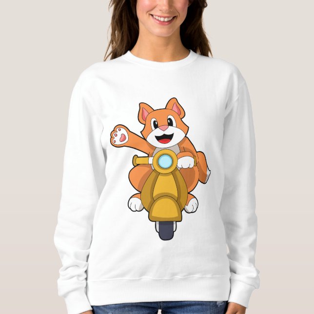 Camiseta Cat como Biker com Patinete.PNG (Frente)