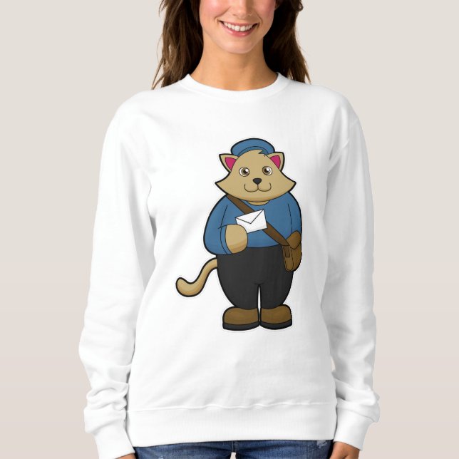 Camiseta Cat como Postman com Envelope & Bag (Frente)