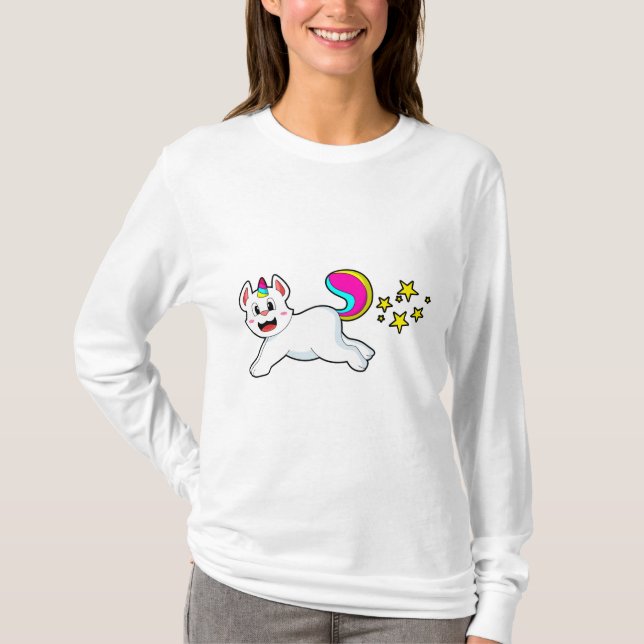 Camiseta Cat como Unicórnio (Frente)