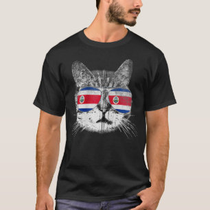 Camiseta Cat Costa Rica Bandeira País Retro Homens Mulheres