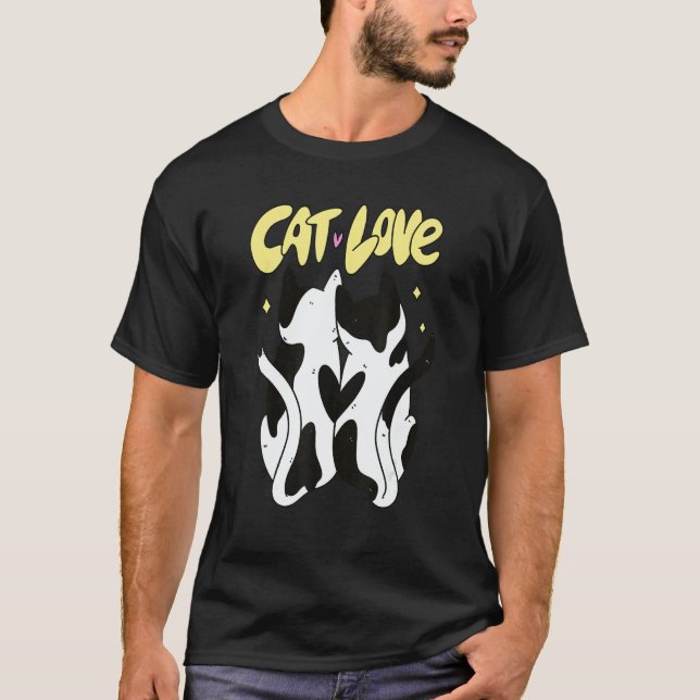 Camiseta Cat Couple Cuddling Love Cats (Frente)