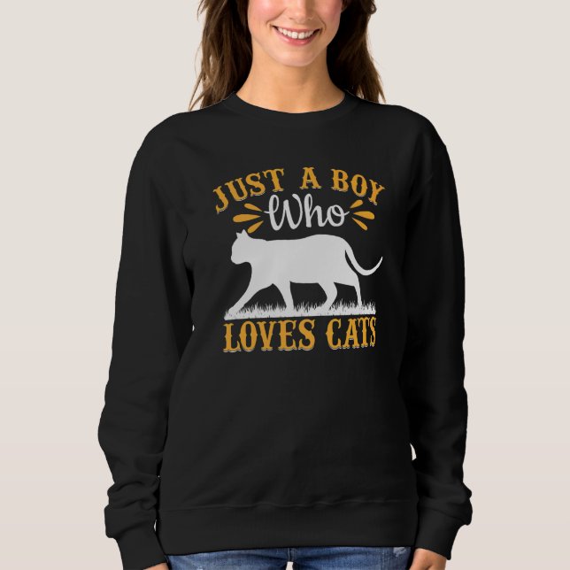 Camiseta Cat Cute Cat Owner I Just A Boy Who Loves Cats (Frente)