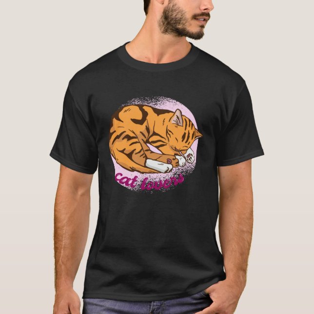 Camiseta cat  cute sleeping (Frente)