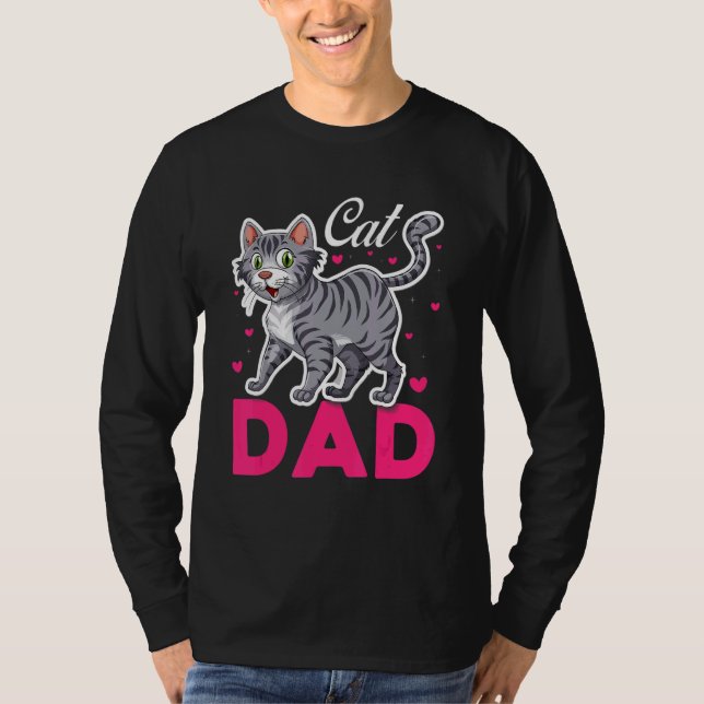 Camiseta Cat Dad Best  Cat  Kitty Kitten Father Mens (Frente)