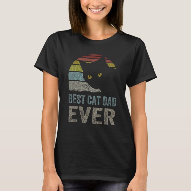 Camiseta Cat Dad Cat Daddy Best Cat Dad Ever Fathers Day 80 (Frente)