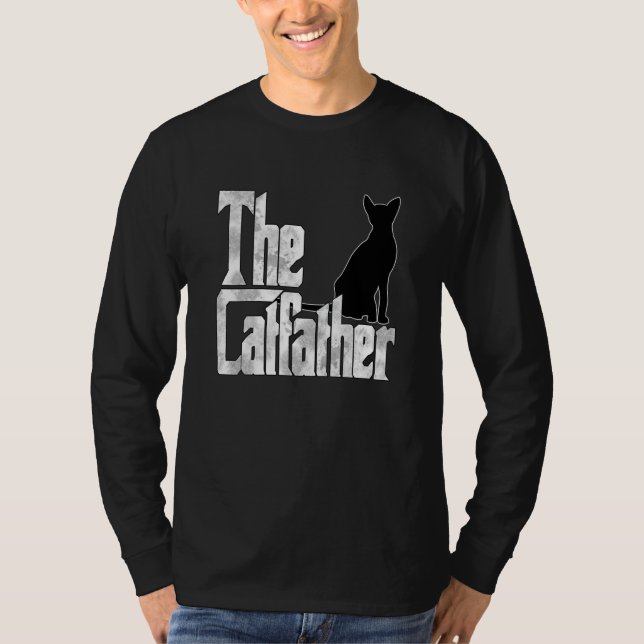 Camiseta Cat Dad The Catfather Crazy Black Cat Father Kitty (Frente)