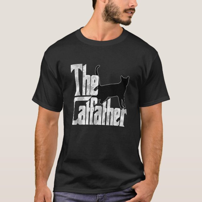 Camiseta Cat Dad The Catfather Crazy Black Cat Father Kitty (Frente)