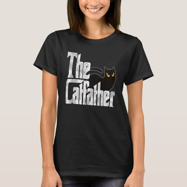 Camiseta Cat Dad The Catfather Crazy Black Cat Father Kitty (Frente)