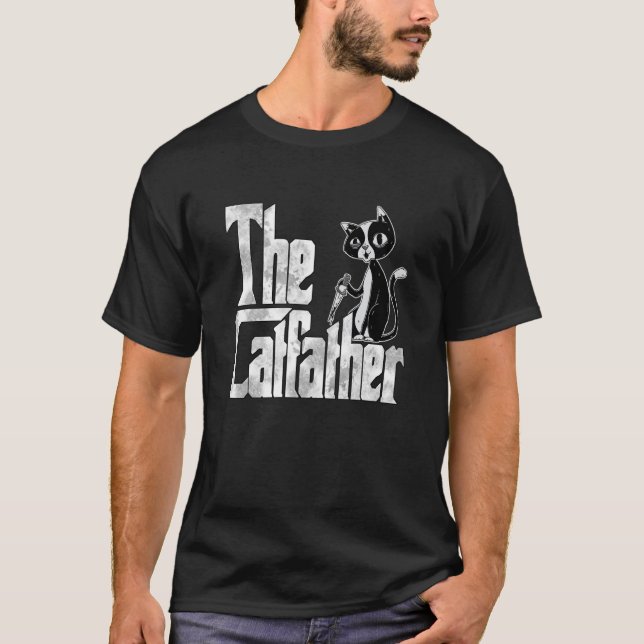 Camiseta Cat Dad The Catfather Crazy Knife Cat Father Kitty (Frente)
