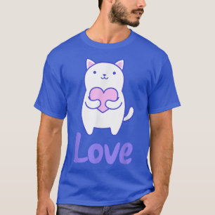 Camiseta Cat Day Love Heart Pajama Girls Women